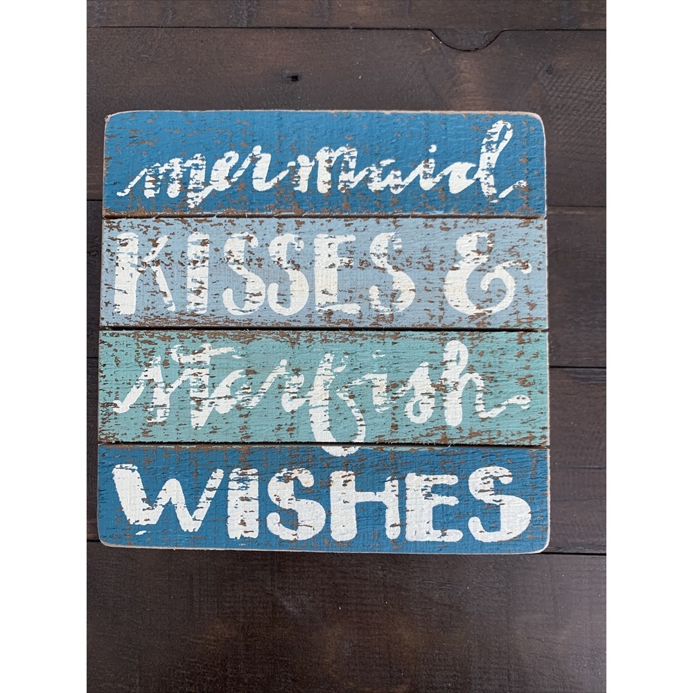 NEW Mermaid Theme Wood Box Sign Primitives By KathyBlue NEW (A16)